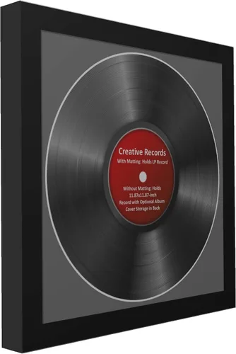 Miniatura 3 de Creative Picture Frames 4Pk-Lp12.5X12.5Bk-B Lp - Marco para álbum de vinilo con paspartú negro, inserto de disco Lp, vidrio y colgador de pared