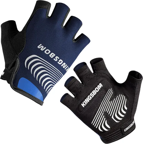 KINGSBOM Guantes de ciclismo que absorben los golpes con almohadilla de gel de silicona ligera, transpirables y antideslizantes para hombres y