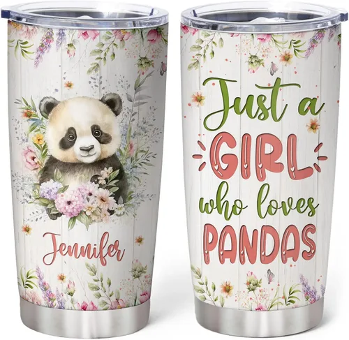 Miniatura 24 de Hyturtle Regalos personalizados para los amantes de los osos – Just A Girl Who Loves Bears - Vaso de acero inoxidable con nombre personalizado de 20