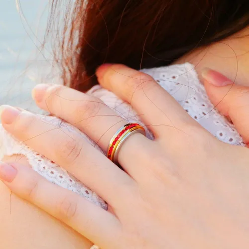 Miniatura 3 de Muses Art Design - Anillos para la ansiedad, anillos giratorios, anillos de banda con piedra de nacimiento, acero inoxidable, mujeres y hombres