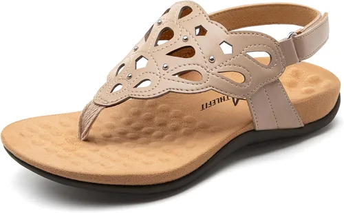 Miniatura 7 de Athlefit Sandalias ortopédicas para mujer, sandalias ortopédicas ajustables de verano con soporte de arco