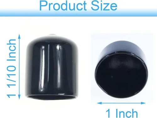 Miniatura 2 de Acocony Tapones de goma redondos de 1 pulgada, tapones de plástico de PVC flexible para agujeros redondos, color negro, paquete de 12
