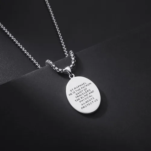 Miniatura 374 de Collar de plata de ley 925 con medalla de San Patrón, colgante de protección católica, amuleto, joyería religiosa para hombres y mujeres