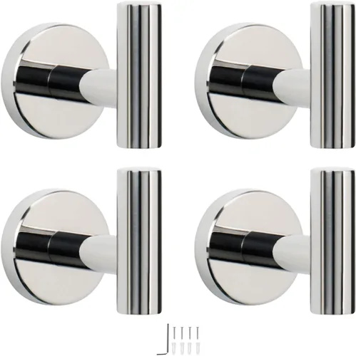 Miniatura 22 de NearMoon Ganchos para toallas de baño, soporte para bata de acero inoxidable 304, gancho resistente para baño, sala de estar, hotel, cocina, garaje