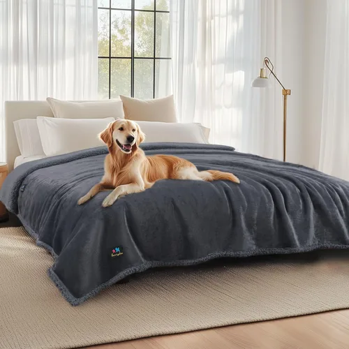 Miniatura 20 de Luciphia - Manta impermeable para mascotas, manta líquida a prueba de orina para perros para sofá, cama, funda protectora reversible de forro polar