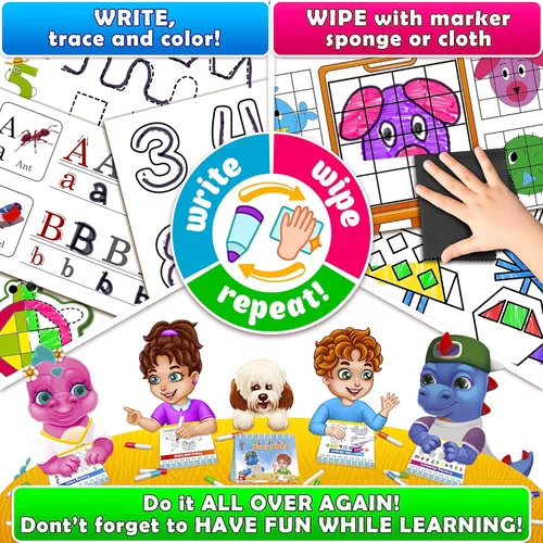 Miniatura 7 de Curious 2 Learn Montessori Busy Book para niños de 3 a 5 años – Carpeta de aprendizaje preescolar premontada con 28 actividades, bolsa de viaje y 8