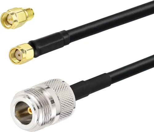 Miniatura 7 de Bingfu Antena Lora de 43.3 pulgadas 8dBi 915MHz – Cable ALSR240 de baja pérdida de 10 pies – Compatible con repetidor de nodo solar Meshtastic y RAK