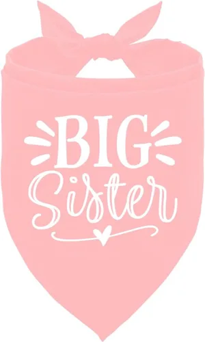 Miniatura 8 de Bandana para perro Big Sister, accesorios de bufanda rosa para mascotas, bufanda triangular para perros pequeños y medianos, bandana para perros