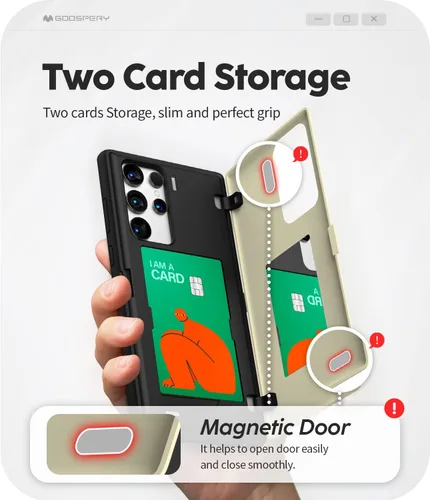 Miniatura 3 de GOOSPERY Funda Magnética con Tapa Compatible con Galaxy S22 Ultra, Soporte para Tarjetas, Cartera con Imán de Fácil Uso, Cierre Automático, Cubierta