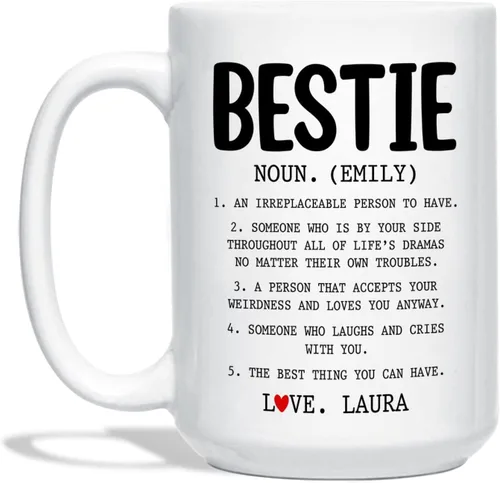 Miniatura 14 de Tazas de café blancas personalizadas con nombre, taza con nombre personalizado con inicial, taza de cerámica floral personalizada, regalo