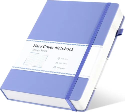 Miniatura 26 de CAGIE Cuaderno rayado, 320 páginas cuaderno rayado grueso para la universidad, papel de 100 g/m², diarios de tapa dura de cuero A5 para escribir Azul