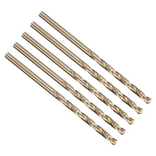 Miniatura 279 de PATIKIL Broca Jobber de 0.039 in, vástago recto M35 cobalto 5% acero de alta velocidad 135° acabado dorado para metal duro de acero inoxidable - 2