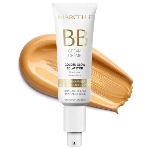Crema hipoalergénica sin fragancia, con brillo dorado, bálsamo de belleza, 1.6 onzas líquidas, de Marcelle