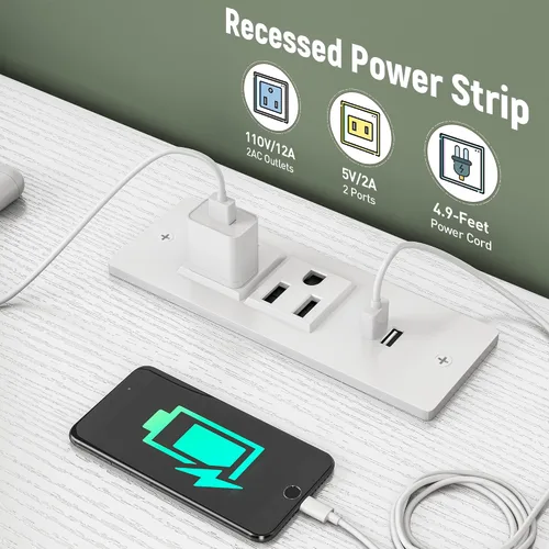 Miniatura 5 de Romorgniz - Cómoda blanca para dormitorio con 10 cajones con luz LED y toma de corriente, cómodas de tela y cómoda con estantes abiertos para Blanco