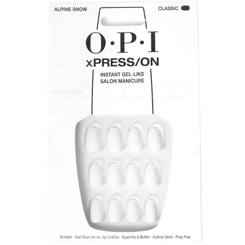 Miniatura 27 de OPI xPRESS/ON Press on Nails Short Round Classic, Long Almond & Coffin Shape Press-On Professional Nail Art Kit Zapatilla de cristal Velvet White