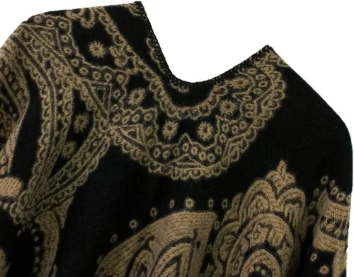 Miniatura 186 de Urban CoCo Poncho de colores para mujer, chal con frente abierto, color en bloques
