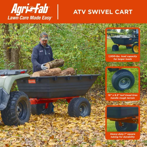 Miniatura 8 de Agri-Fab 45-0579 Carrito Volquete de Polietileno de 1,000 lb para Remolcar, 17 PIES CÚBICOS; Carrito/Remolque de Césped y Jardín para Cortadoras