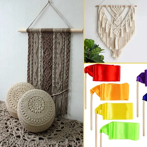 Miniatura 7 de Varillas de madera redondas de madera maciza de 3/8 x 15 pulgadas, 20 piezas de varillas de madera para macramé para manualidades, palos de madera