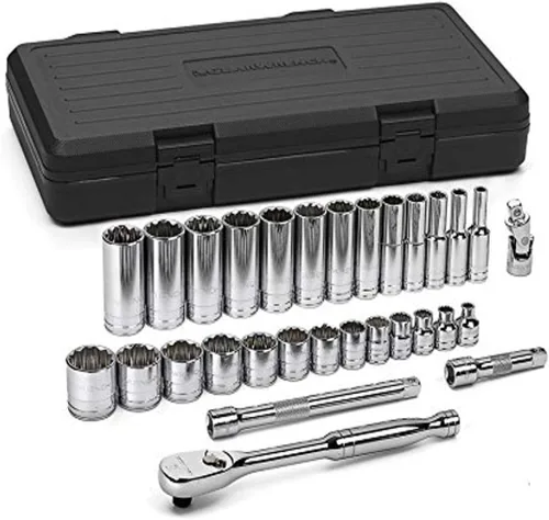 Juego de llave de carraca de GearWrench y 49 piezas hexagonales de 1/2"