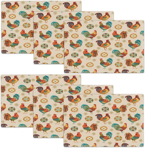 Miniatura 51 de Juego de 4 manteles individuales con diseño de flores y rosas, manteles individuales lavables para decoración del hogar, fiesta, interior, cocina