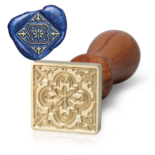 Miniatura 10 de FsAlisa Sello de cera con cabeza de latón extraíble, mango de madera, ideal para adornar sobres, invitaciones de boda, paquetes de vino, envoltura