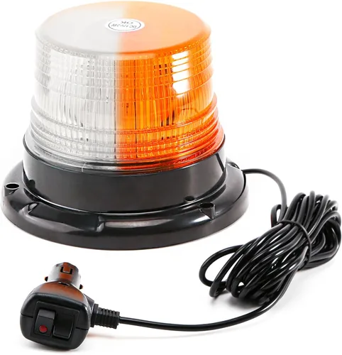Miniatura 13 de Luces de baliza estroboscópicas ámbar con base magnética, barra de luz mini de emergencia de flash de seguridad de 12-24V para camiones, vehículos