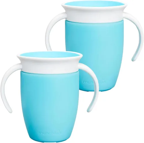 Miniatura 6 de Tazas Munchkin Miracle 360 para niños pequeños, vasos entrenadores, tazas para niños pequeños a prueba de derrames, con diseño sin boquilla Rosa 2