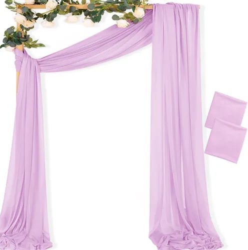 Miniatura 32 de MLMC 1 panel de tela para arco de boda azul bebé, 29 x 20 pies, cortinas de gasa extralargas transparentes de 6.6 yardas, paneles de cortinas