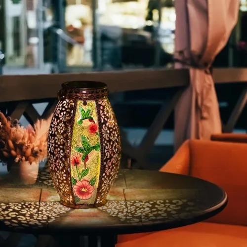 Miniatura 9 de Lámpara Solar de Colibrí Larekook para Exteriores Impermeable, Lámpara Colgante Grande de Metal de 13" Decorativa, Luces Solares de Colibrí