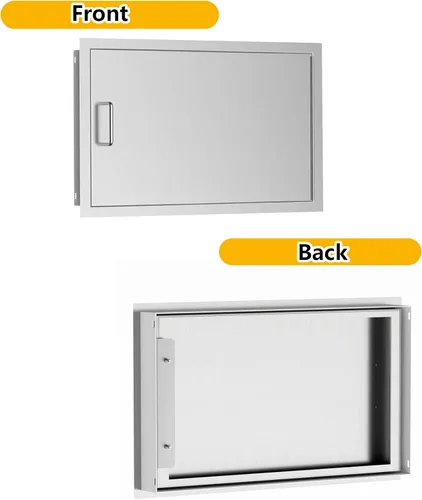 Miniatura 7 de Luffioner Puertas de cocina para exteriores, puerta de acceso doble para barbacoa de 24 pulgadas de ancho x 17 pulgadas de alto, placa gruesa a