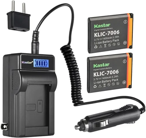 Miniatura 7 de Kastar Paquete de 3 baterías KLIC-7006 y cargador de CA LCD compatible con batería y cargador Kodak KLIC-7006 LB-012, Kodak PixPro FZ51