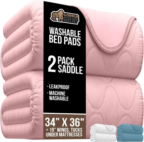 Miniatura 19 de GORILLA GRIP Almohadillas lavables, impermeables, reutilizables, de gran absorción, para incontinencia, a prueba de fugas, protector antideslizante