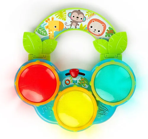Miniatura 2 de Bright Starts Safari Beats - Tambor musical de juguete con luces, a partir de 3 meses, multicolor