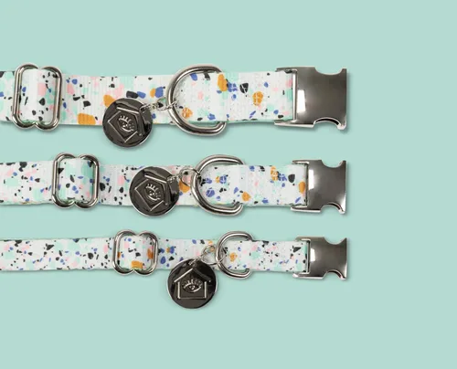 Miniatura 5 de Now House for Pets by Jonathan Adler Mint - Collar de terrazo, mediano, manera elegante y moderna de mantener a tu perro con un aspecto genial