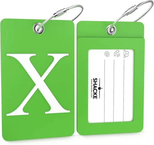 Miniatura 201 de Etiqueta de equipaje con inicial, totalmente flexible, con aro de acero inoxidable, letra G