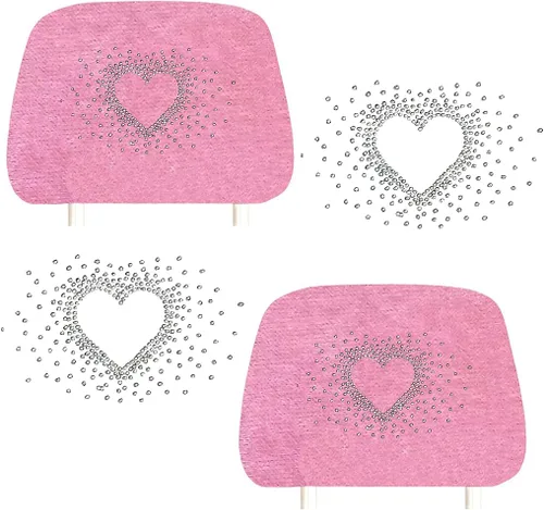 Miniatura 8 de ALLBrand Fundas universales para reposacabezas de asiento de automóvil, camión, con diamantes de imitación, color rosa, paquete de 2