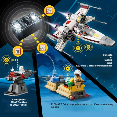 Miniatura 4 de LEGO Star Wars SMART Play: Luke's Red Five X-Wing - Juguete interactivo de construcción todo en uno - Reacciona a cómo te mueves y juegas con un