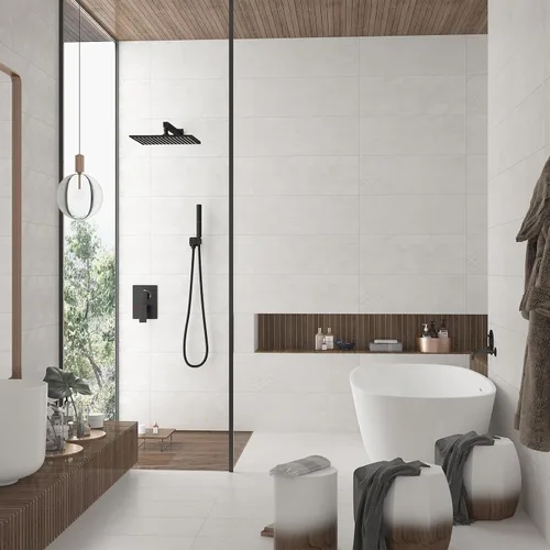 Miniatura 2 de Hoimpro - Juego de grifo para ducha con cabezal de lluvia de 12 pulgadas, sistema de ducha 2 en 1 con cabezal manual, montado en la pared