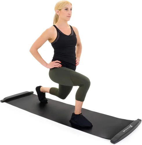 Miniatura 7 de ProsourceFit Slide Board Mat for Exercise 6’ with End Stops, Booties & Carrying Bag for Low-Impact Indoor Home Workouts and Sports Training