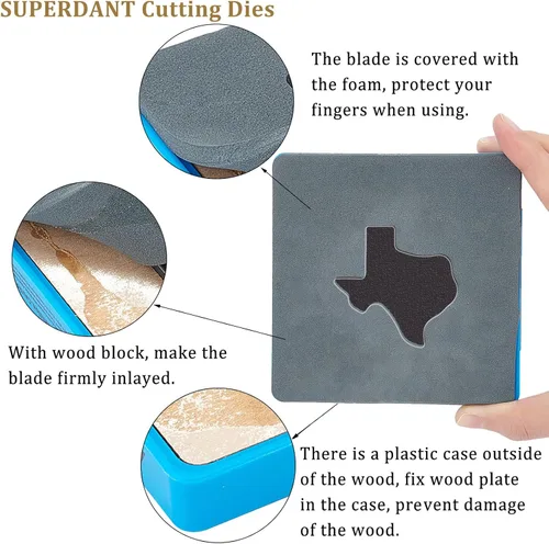 Miniatura 3 de SUPERDANT Aretes de madera troquelados de cuero con diseño de mapa del estado de Texas, troquelados, máquina de corte de madera, máquina de corte