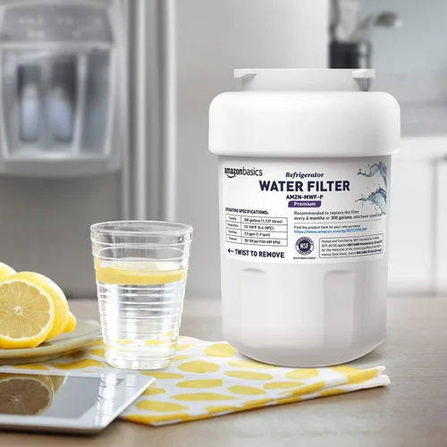 Miniatura 8 de Amazon Basics Cartucho de filtro de agua de repuesto compatible con refrigerador GE MWF, paquete de 1, filtración premium