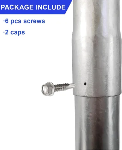 Miniatura 4 de Paquete de 2 extensores de poste de metal de diámetro exterior de 2-3/8 pulgadas, altura de extensión de poste de valla de 12 pulgadas, acero