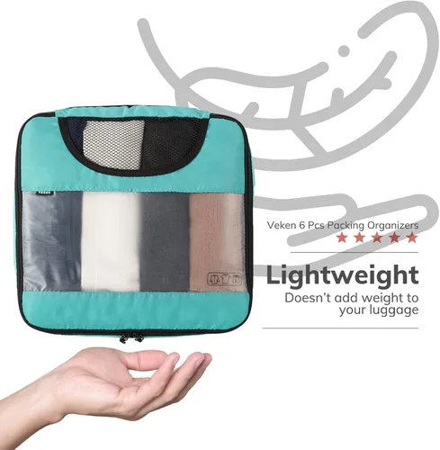 Miniatura 9 de 6 Set Packing Cubes for Suitcases, Travel Organizer Bags for Carry on Luggage, Veken Suitcase Organizer Bags Set for Travel Essentials Travel