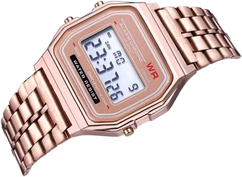 Miniatura 7 de Reloj digital, reloj deportivo LED F91W - Reloj electrónico ajustable con correa de acero para negocios