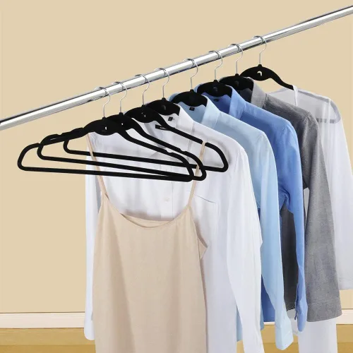 Miniatura 4 de Yaheetech Perchas de terciopelo antideslizantes en cascada – Resistentes – Perchas para trajes, ahorro de espacio, gancho giratorio de 360°