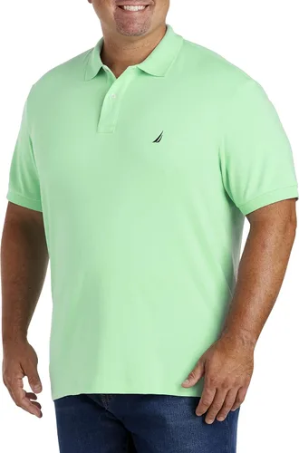 Nautica - Camiseta tipo polo de manga corta para hombre diseño de algodón suave y color liso con ajuste clásico