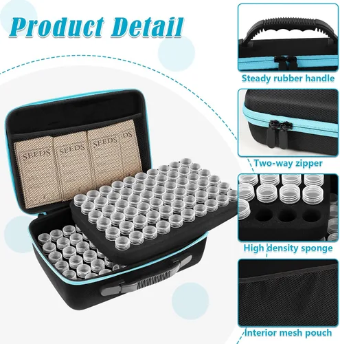 Miniatura 6 de Organizador de almacenamiento de semillas de 120 ranuras con 20 sobres para semillas, organizador de almacenamiento de semillas resistente