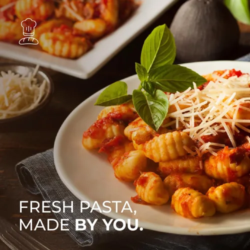 Miniatura 8 de KneadEat Único tablero de ñoquis curvado, diseño curvado único para hacer pasta italiana de ñoquis. Crestas perfectas que forman las ranuras