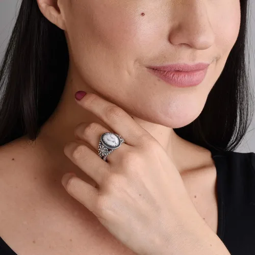 Miniatura 2 de American West - Anillo de plata de ley para mujer y hombre, elección de piedras preciosas de inspiración nativa, tallas 5 a 13, Metal
