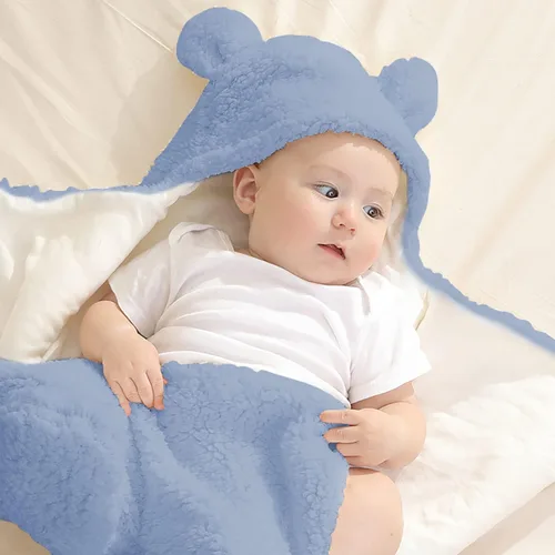 Miniatura 6 de Nunibum Manta Envolvente para Bebé Niños Niñas Lindo Oso de Felpa Manta Receptora Esencial Ultra-Suave Lista de Regalos para Recién Nacidos Azul